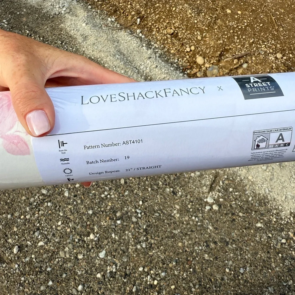 BRAND NEW NEVER USED LoveShackFancy Blush Pink Floral Wallpaper